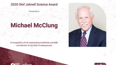 2020 Olof Johnell Science Award winner M McClung