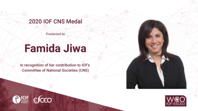 IOF CNS Medal 2020 winner Dr Famida Jiwa