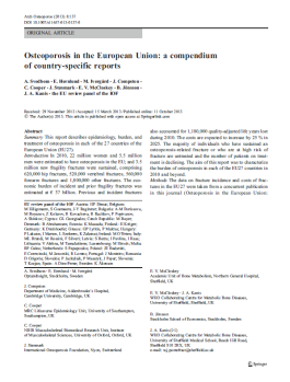 AUDITS - 2013 - Compendium Of Countries _ Svedbom _ Osteoporosis In The European Union