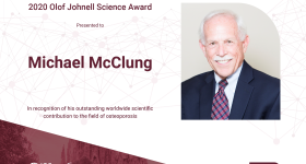2020 Olof Johnell Science Award winner M McClung